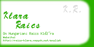 klara raics business card